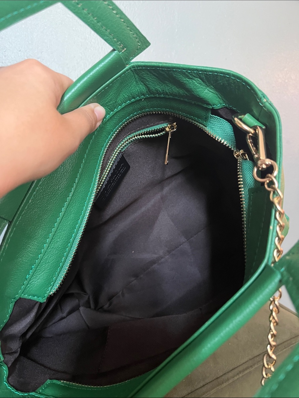 Anna Paola Green Leather hand bag made in Italy - Picture 11 of 12